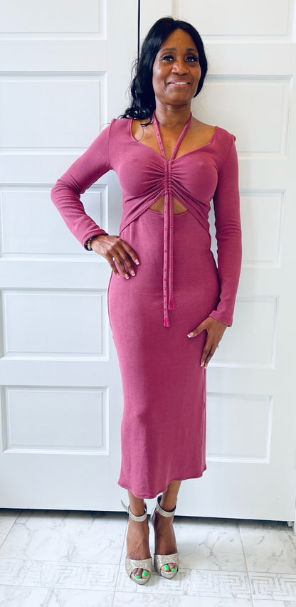 Full Length Dress With Adjustable Torso Opening